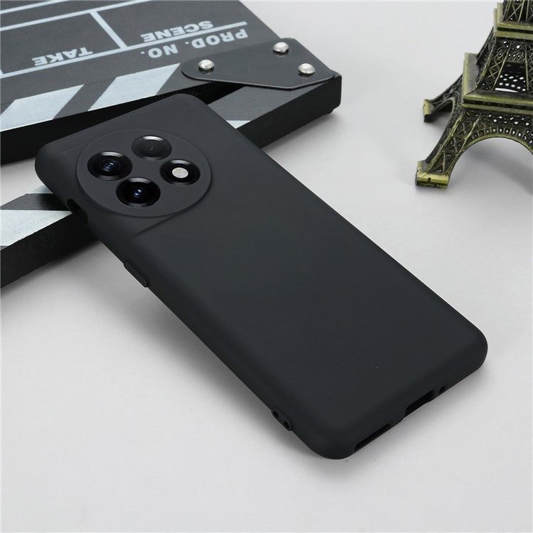 For OnePlus 11 5G Liquid Silicone Phone Case Camera Protection Anti-Scratch Cover - Black