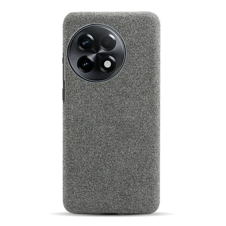 Cloth Texture Smartphone Cover for OnePlus 11R 5G / Ace 2 5G , Solid Color Hard PC+Cloth Anti-scratch Case - Grey