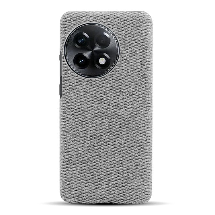 Cloth Texture Smartphone Cover for OnePlus 11R 5G / Ace 2 5G , Solid Color Hard PC+Cloth Anti-scratch Case - Light Grey