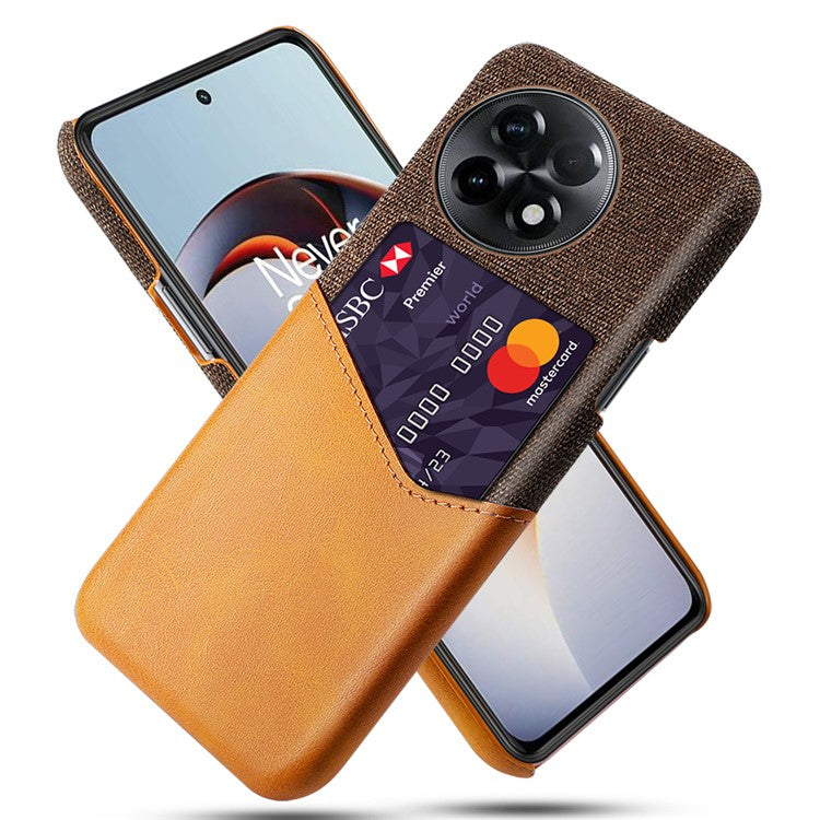 For OnePlus Ace 2 5G / 11R 5G Phone Case Cloth Texture PU Leather+PC Phone Cover with Card Slot - Orange