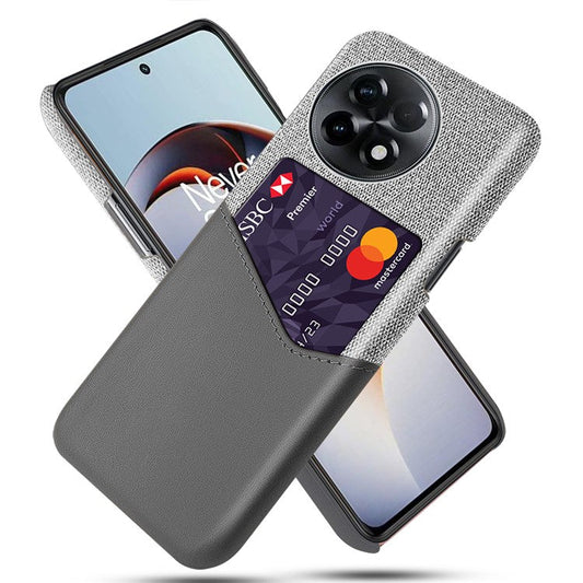 For OnePlus Ace 2 5G / 11R 5G Phone Case Cloth Texture PU Leather+PC Phone Cover with Card Slot - Grey
