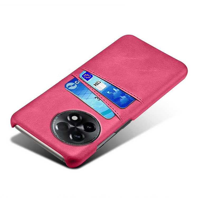 Phone Case for OnePlus Ace 2 5G / 11R 5G , PC+PU Leather Phone Cover Shell with 2 Card Slots - Rose