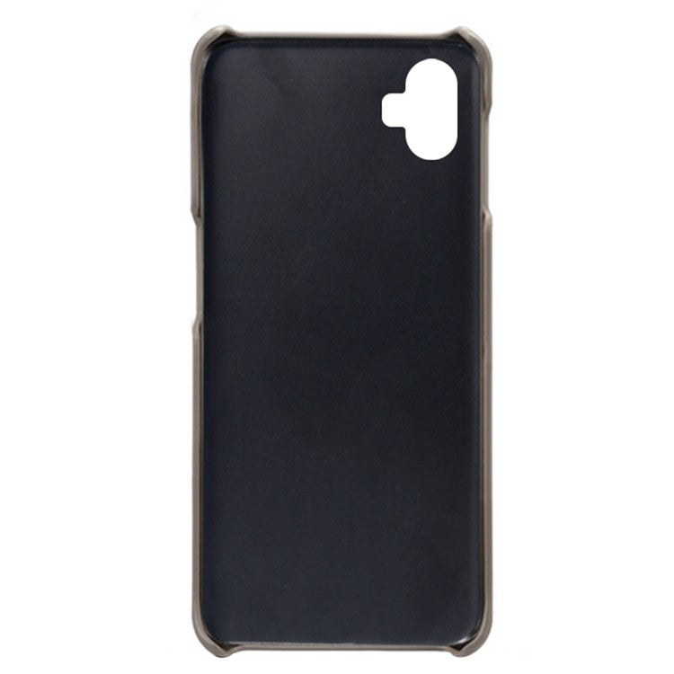 For Samsung Galaxy A04e 4G / M04 4G / F04 4G Phone Case Calf Texture PU Leather+PC Phone Cover - Grey