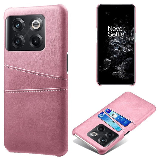 For OnePlus 10T 5G / Ace Pro 5G Phone Back Cover Dual Card Slots PC+PU Leather Phone Case - Rose Gold