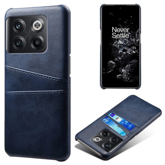 For OnePlus 10T 5G / Ace Pro 5G Phone Back Cover Dual Card Slots PC+PU Leather Phone Case - Blue