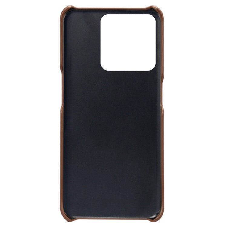 For OnePlus 10T 5G / Ace Pro 5G Phone Back Cover Dual Card Slots PC+PU Leather Phone Case - Brown