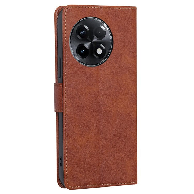 For OnePlus Ace 2 5G / 11R 5G PU Leather Wallet Phone Case Flip Stand RFID Blocking Protective Cover - Brown