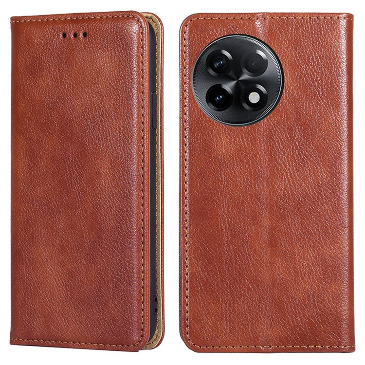 For OnePlus Ace 2 5G / 11R 5G Mobile Case PU Leather Wallet Stand Magnetic Closing Protective Cover - Brown