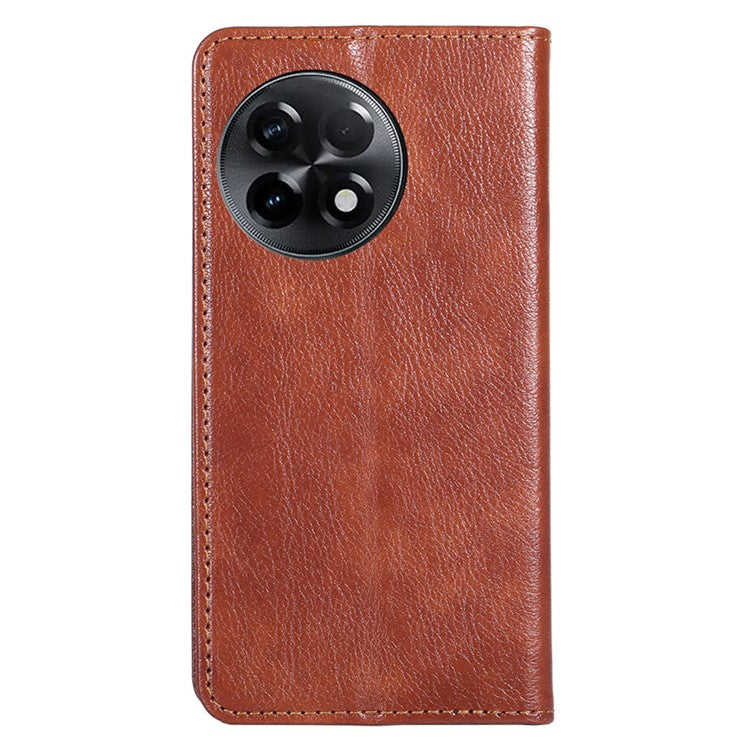 For OnePlus Ace 2 5G / 11R 5G Mobile Case PU Leather Wallet Stand Magnetic Closing Protective Cover - Brown