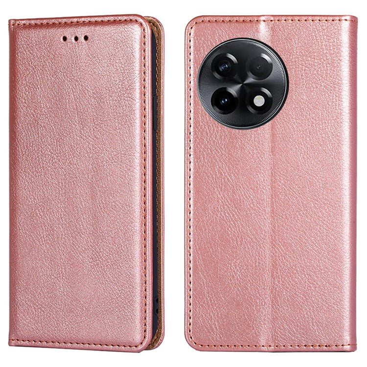 For OnePlus Ace 2 5G / 11R 5G Mobile Case PU Leather Wallet Stand Magnetic Closing Protective Cover - Rose Gold