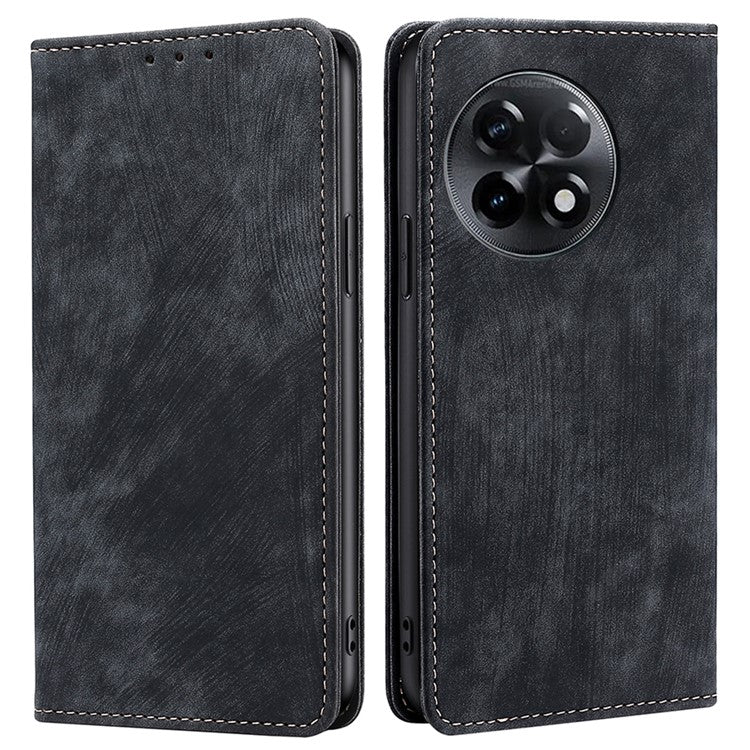 For OnePlus Ace 2 5G / 11R 5G RFID Blocking Leather Wallet Shockproof Cover Folding Stand Phone Case - Black