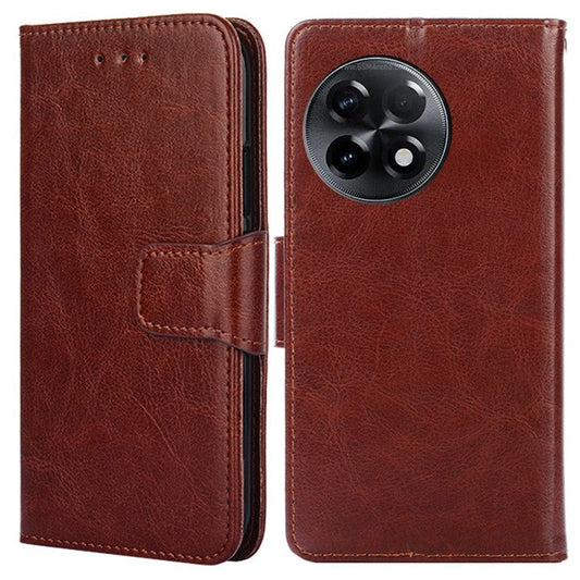 For OnePlus Ace 2 5G / 11R 5G PU Leather Wallet Phone Case Anti-drop Stand Protective Cover - Brown