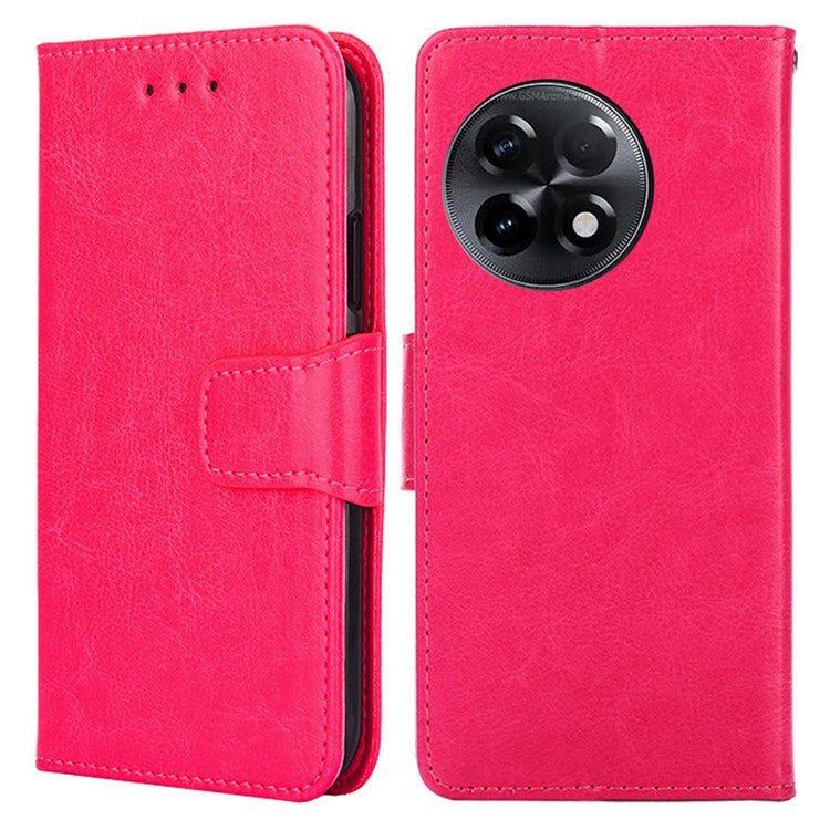 For OnePlus Ace 2 5G / 11R 5G PU Leather Wallet Phone Case Anti-drop Stand Protective Cover - Rose