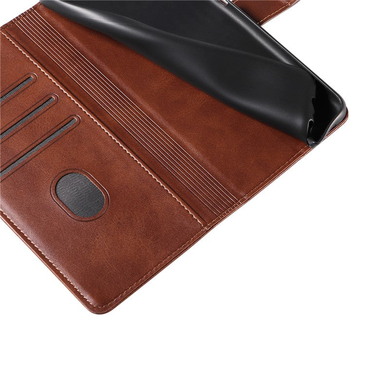 For Samsung Galaxy A04s 4G (164.7 x 76.7 x 9.1 mm) / A13 4G Cover Leather Phone Case Stand Wallet - Brown