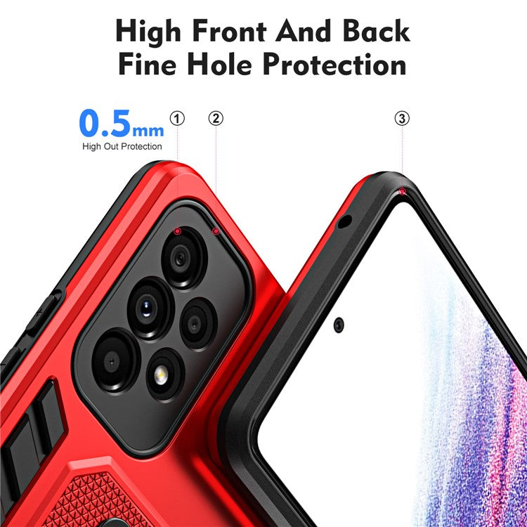 For Samsung Galaxy A73 5G TPU + PC Kickstand Phone Case Slim Anti-slip Mobile Phone Cover - Red