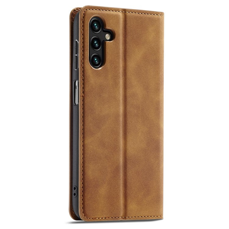 FORWENW Fantasy Series for Samsung Galaxy A34 5G Foldable Stand Wallet Case Skin-touch Leather Phone Cover - Brown
