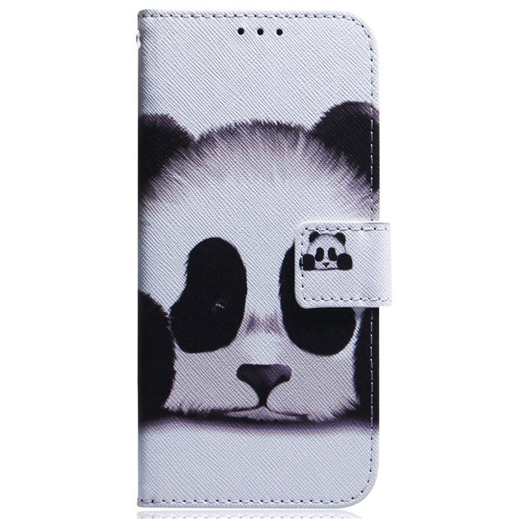 For Honor X8 5G PU Leather Folio Wallet Case Pattern Printing Stand Phone Cover Shell - Panda