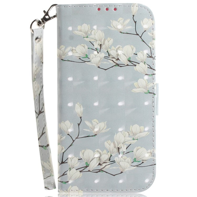 PU Leather Case for Honor X8 5G Protective Shell Wallet Phone Flip Cover with Strap - Magnolia