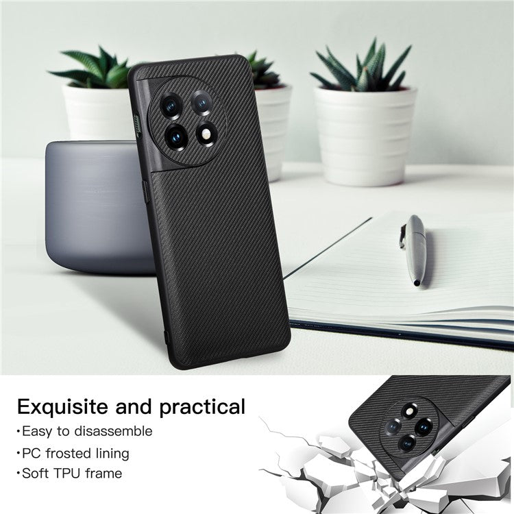 VILI TC Series for OnePlus 11 5G Shockproof Case Phone Back Cover Textured Leather Coated TPU Phone Case