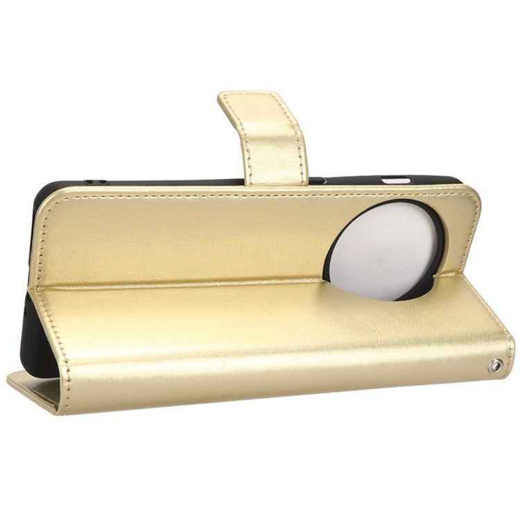 For OnePlus Ace 2 5G / 11R 5G PU Leather Wallet Flip Stand Cover Crazy Horse Texture Phone Case - Gold