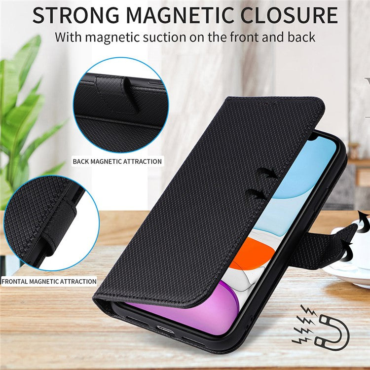 For OnePlus 11R 5G / Ace 2 5G Diamond Texture Stand Cover PU Leather Wallet Shockproof Phone Case - Brown