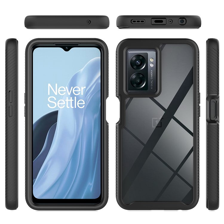 For OnePlus Nord N300 5G / Oppo A57 4G / A57 (2022) 5G / A57s 4G Phone Case PC + TPU Phone Cover with PET Screen Protector - Red