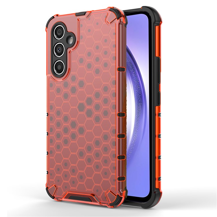 For Samsung Galaxy A54 5G Honeycomb Texture TPU+PC Phone Case Shockproof Back Cover - Red