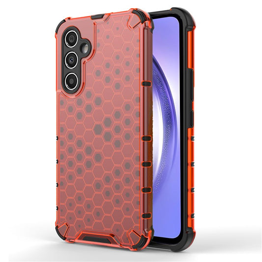 For Samsung Galaxy A54 5G Honeycomb Texture TPU+PC Phone Case Shockproof Back Cover - Red