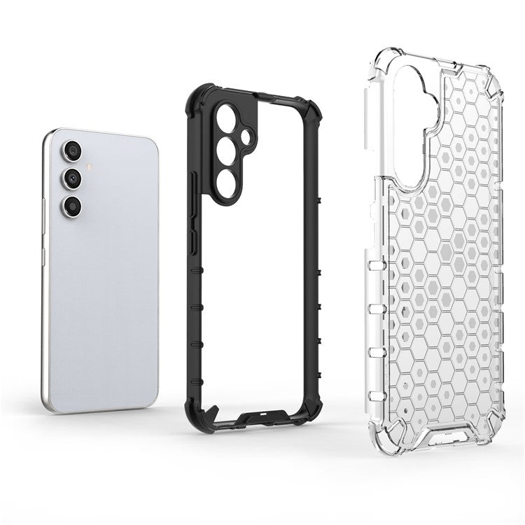 For Samsung Galaxy A54 5G Honeycomb Texture TPU+PC Phone Case Shockproof Back Cover - Red