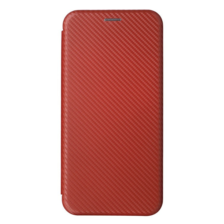 For OnePlus Ace 2 5G / 11R 5G Card Holder Phone Cover Carbon Fiber Texture Leather Phone Stand Case - Brown