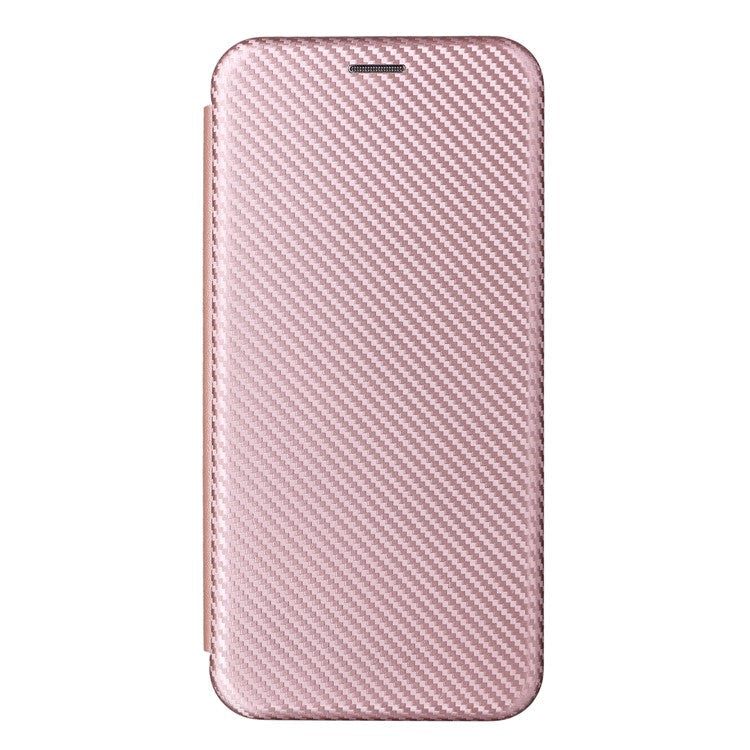 For OnePlus Ace 2 5G / 11R 5G Card Holder Phone Cover Carbon Fiber Texture Leather Phone Stand Case - Rose Gold