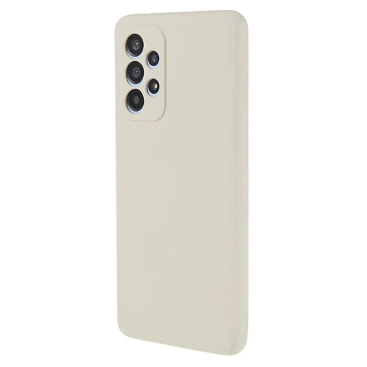 For Samsung Galaxy A53 5G Soft TPU Case Rubberized Anti-Scratch Fiber Lining Inside Phone Cover - White