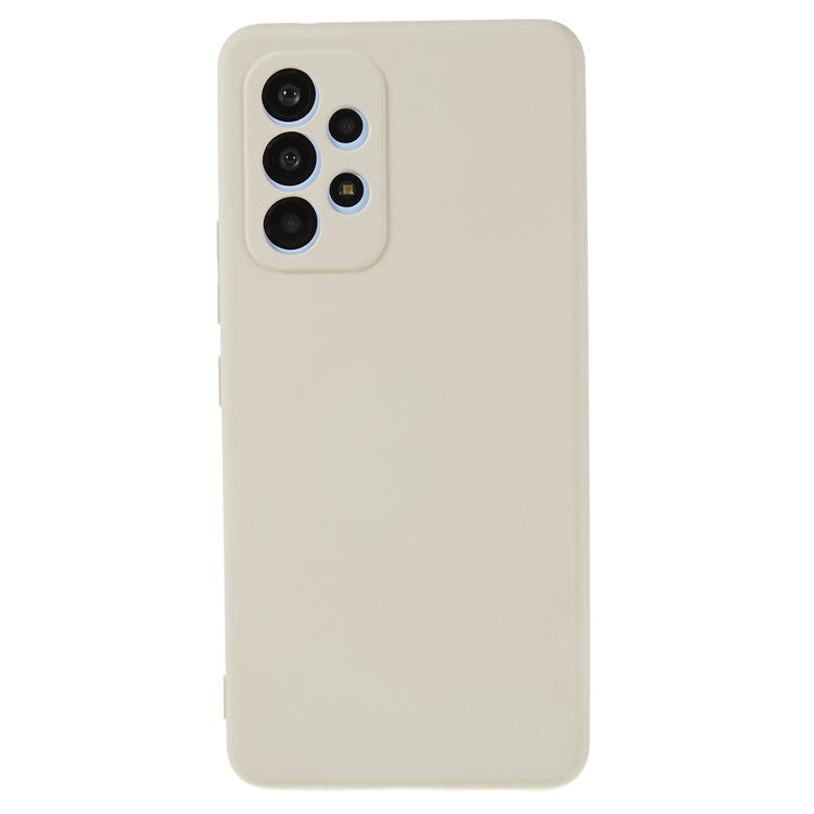 For Samsung Galaxy A53 5G Soft TPU Case Rubberized Anti-Scratch Fiber Lining Inside Phone Cover - White