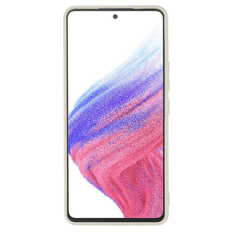 For Samsung Galaxy A53 5G Soft TPU Case Rubberized Anti-Scratch Fiber Lining Inside Phone Cover - White
