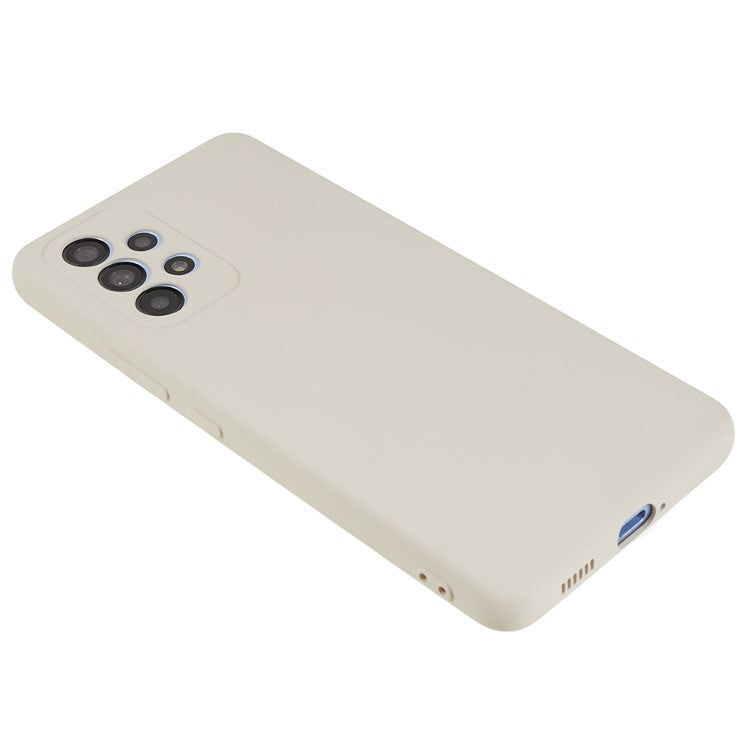 For Samsung Galaxy A53 5G Soft TPU Case Rubberized Anti-Scratch Fiber Lining Inside Phone Cover - White