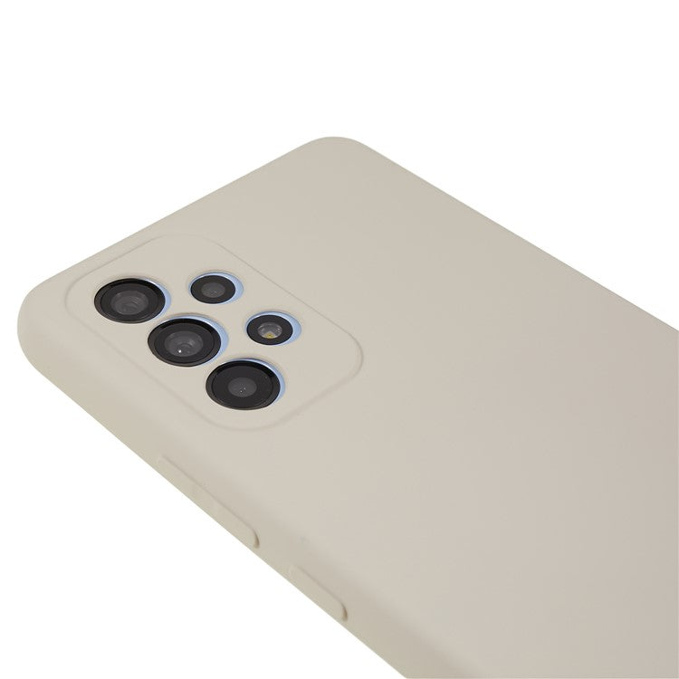 For Samsung Galaxy A53 5G Soft TPU Case Rubberized Anti-Scratch Fiber Lining Inside Phone Cover - White