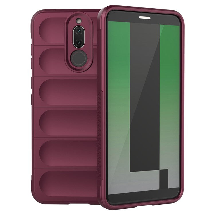 For Huawei Mate 10 Lite TPU Phone Protector Phone Case Anti-fall Rugged Cell Phone Cover - Wine Red