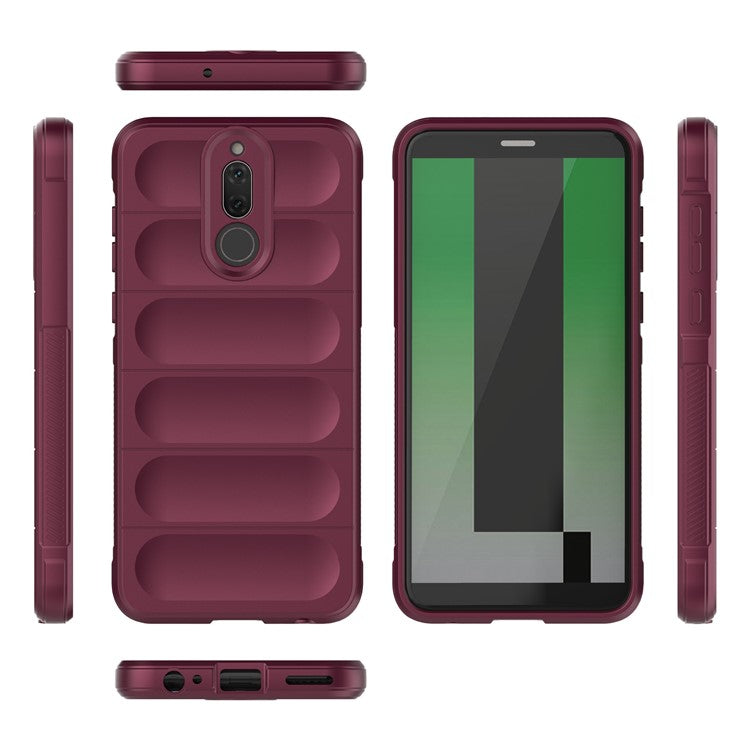 For Huawei Mate 10 Lite TPU Phone Protector Phone Case Anti-fall Rugged Cell Phone Cover - Wine Red
