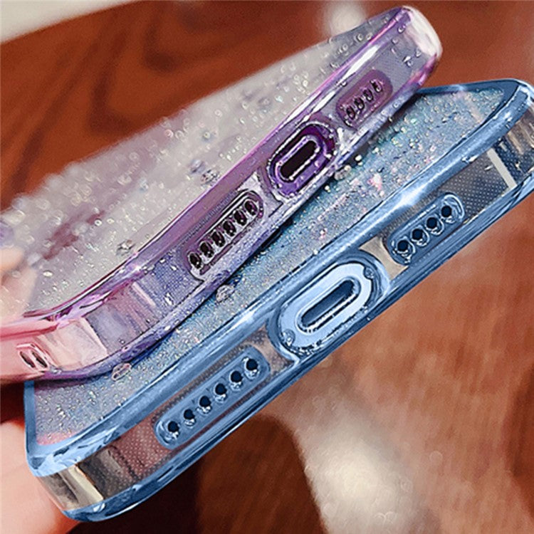 KADEM Phone Cover for Samsung Galaxy A13 5G , Gradient Glitter Powder Rhinestone Flower Protective Case - Blue