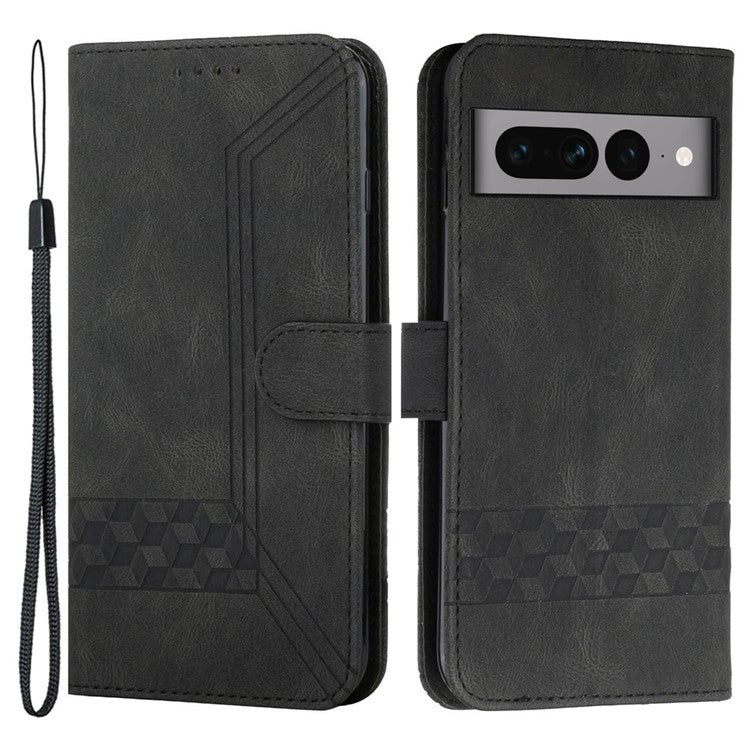 YX0010 Series for Google Pixel 7 Pro 5G Wallet Phone Case Pattern Imprinted Stand PU Leather Magnetic Flip Cover - Black