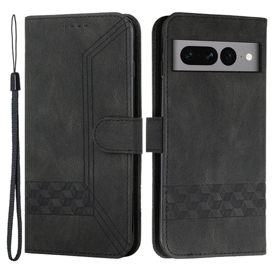 YX0010 Series for Google Pixel 7 Pro 5G Wallet Phone Case Pattern Imprinted Stand PU Leather Magnetic Flip Cover - Black