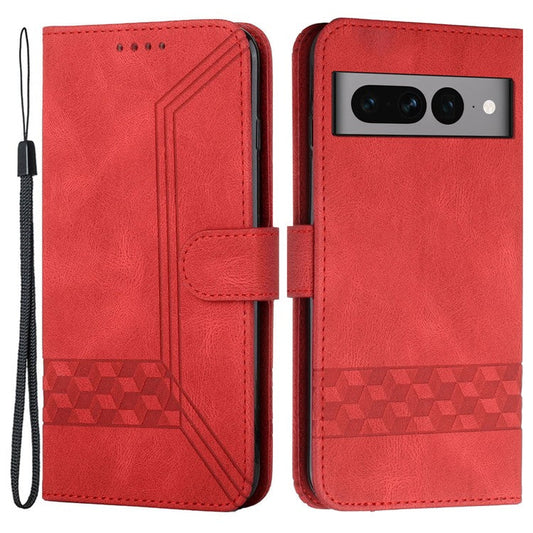 YX0010 Series for Google Pixel 7 Pro 5G Wallet Phone Case Pattern Imprinted Stand PU Leather Magnetic Flip Cover - Red