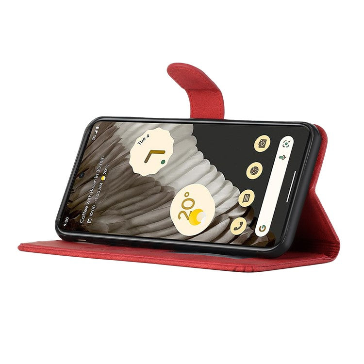 YX0010 Series for Google Pixel 7 Pro 5G Wallet Phone Case Pattern Imprinted Stand PU Leather Magnetic Flip Cover - Red