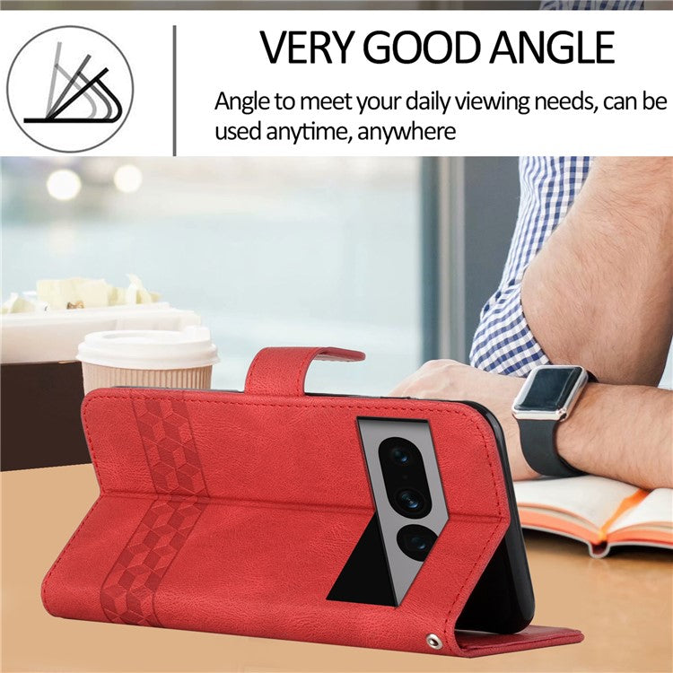 YX0010 Series for Google Pixel 7 Pro 5G Wallet Phone Case Pattern Imprinted Stand PU Leather Magnetic Flip Cover - Red