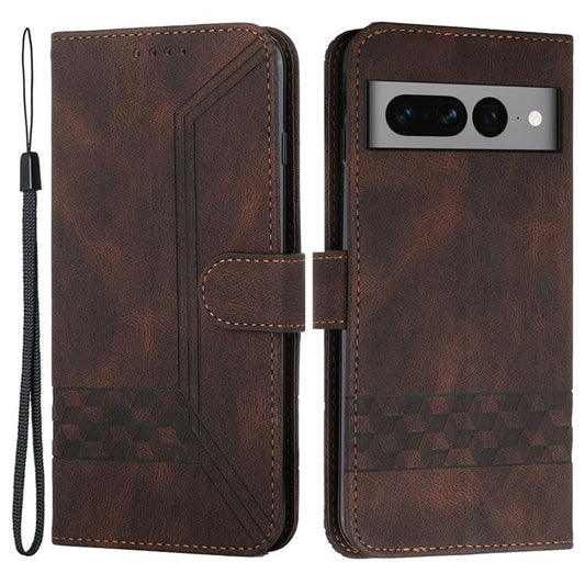YX0010 Series for Google Pixel 7 Pro 5G Wallet Phone Case Pattern Imprinted Stand PU Leather Magnetic Flip Cover - Coffee