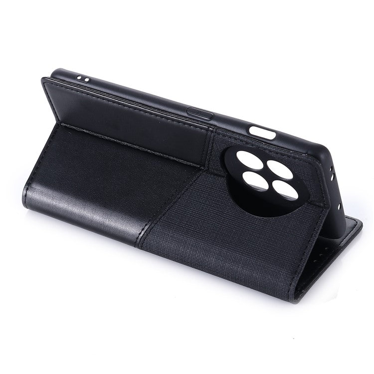 MUXMA MX109 RFID Blocking Phone Case for OnePlus 11R 5G / Ace 2 5G , PU Leather Magnetic Wallet Cover Stand - Black