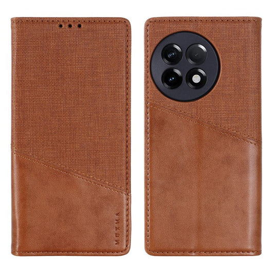 MUXMA MX109 RFID Blocking Phone Case for OnePlus 11R 5G / Ace 2 5G , PU Leather Magnetic Wallet Cover Stand - Brown