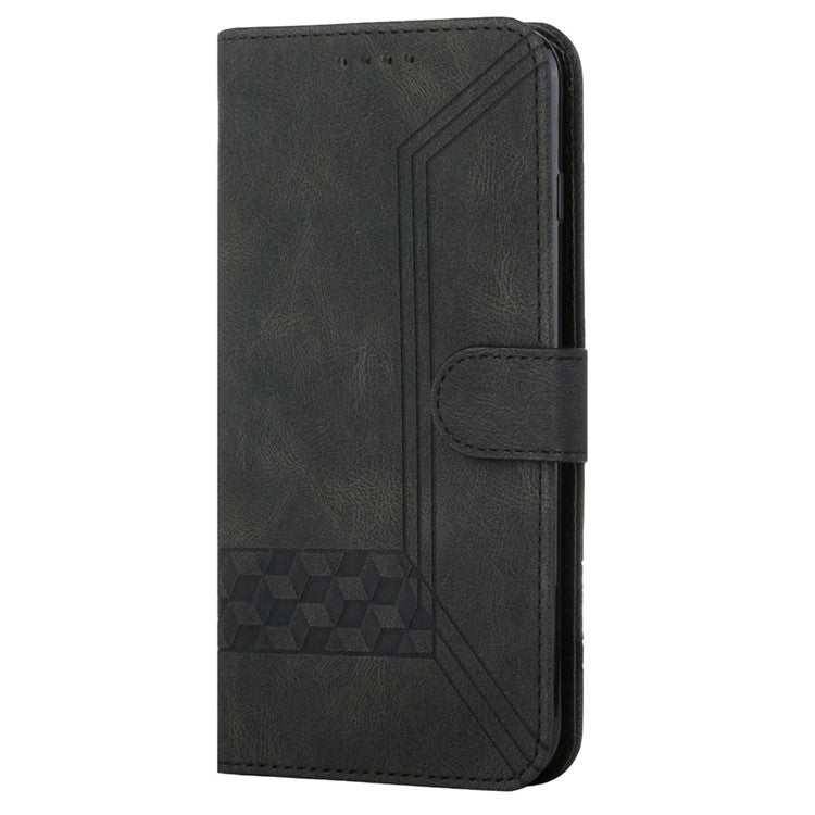 YX0010 Series for Google Pixel 6a Cell Phone Wallet Cover Imprinted Pattern Stand Case PU Leather Shell - Black