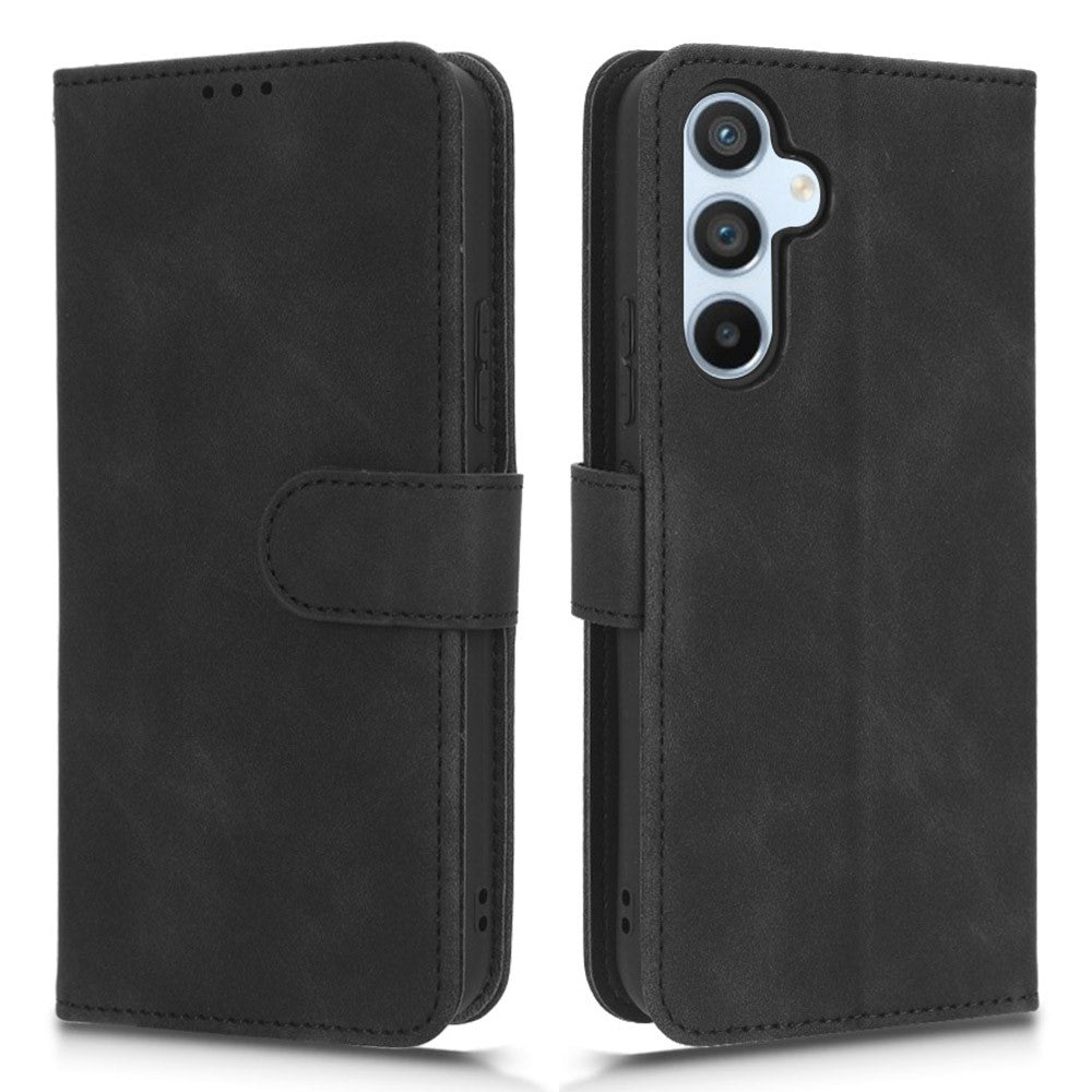 For Samsung Galaxy M14 5G Leather Stand Wallet Mobile Case Shockproof Phone Cover - Black