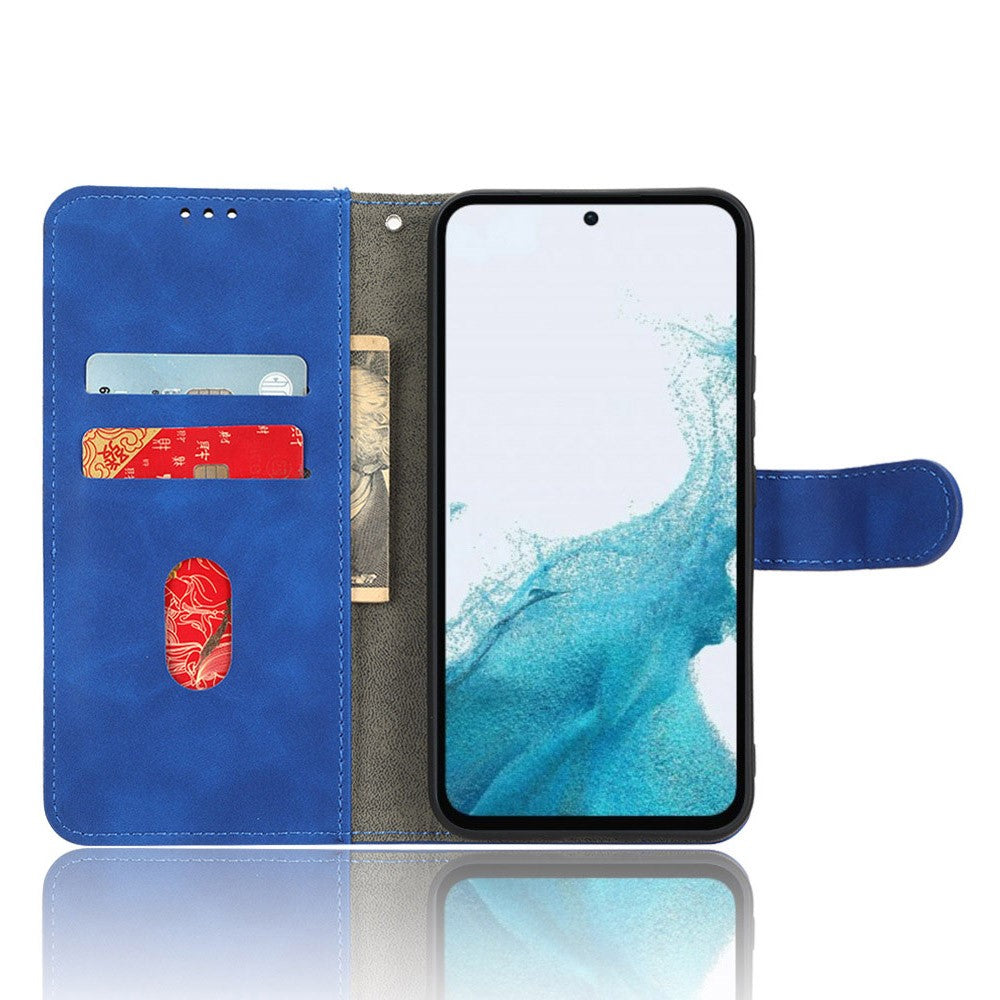 For Samsung Galaxy M14 5G Leather Stand Wallet Mobile Case Shockproof Phone Cover - Blue
